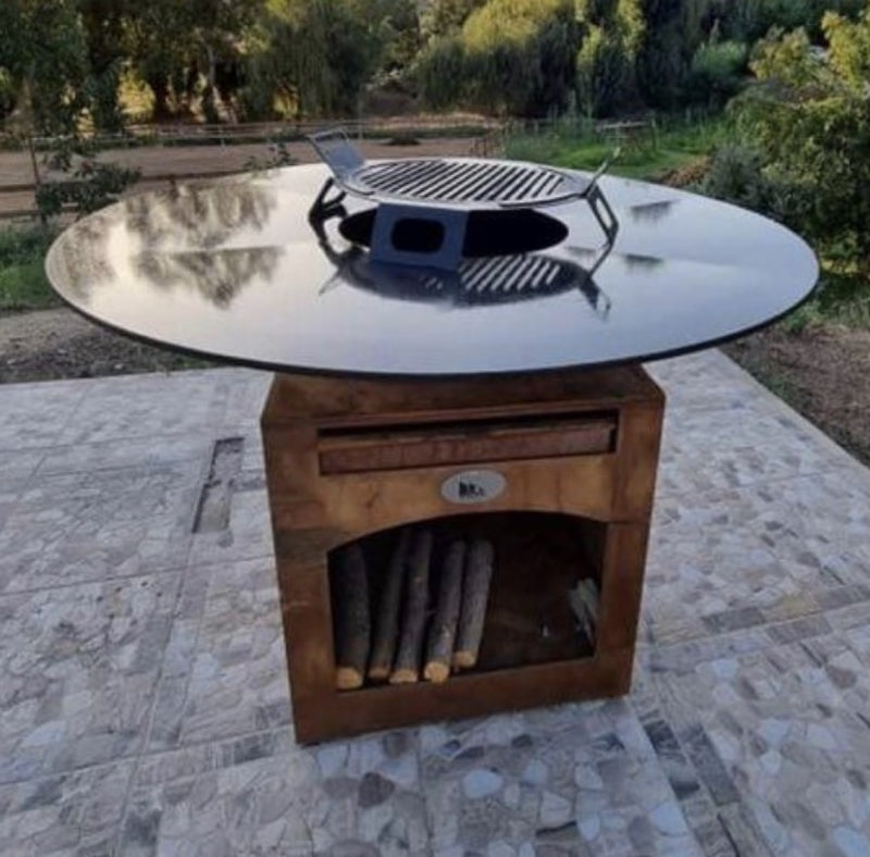120cm fire pit grill - Vertical Cabinet - Corten