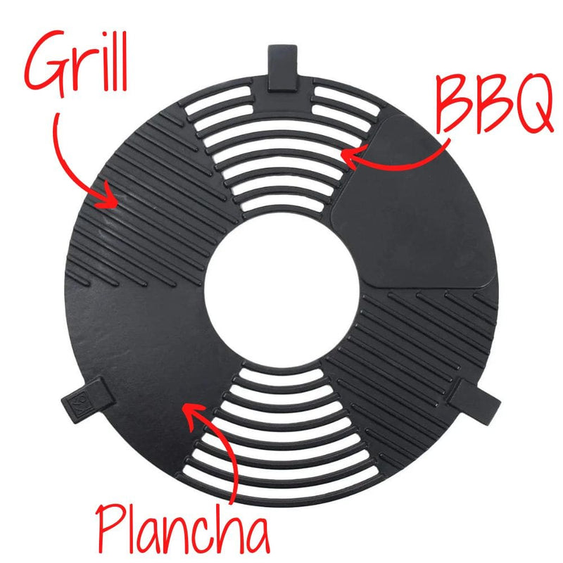 Classic 60cm Fire Pit | Plancha Cooking Plate, BBQ & Grill